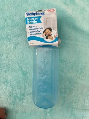 Babyking NWT 8 oz Blue Nurser Baby Bottle